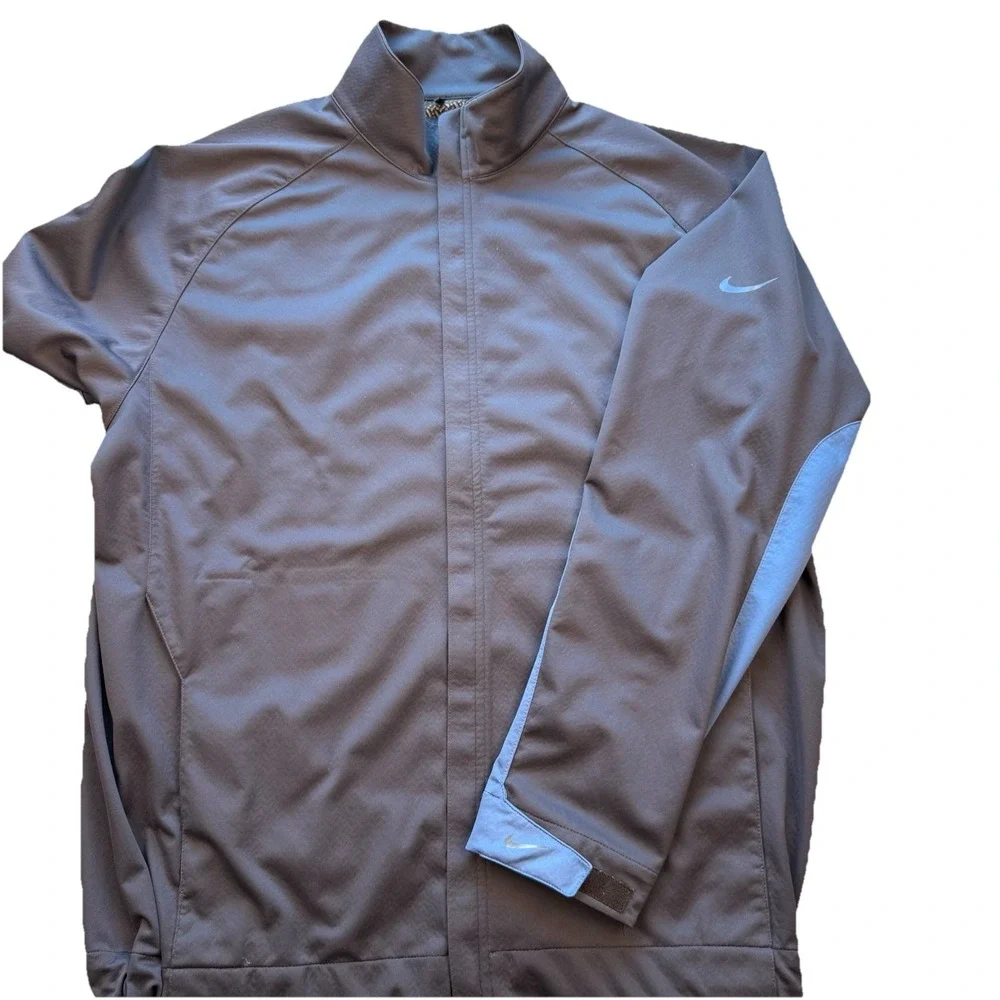Nike Tour Golf Jacket Men's Large Lightweight Blue Full‎ Zip Pockets